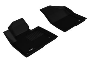 Hyundai Santa Fe XL Floor Mats - Front - 3D MAXpider - Kagu Series - Black - `13-`19 Hyundai Santa Fe XL Floor Mats - Front - 3D MAXpider - Kagu Series - Black - `13-`19